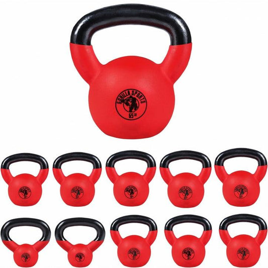 Kettlebell en fonte avec revêtement vinyle - Gorilla Sports France