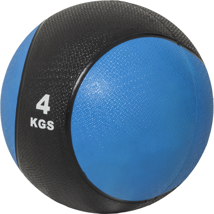 Médecine ball de 4 KG - bleu/noir - ballon de musculation