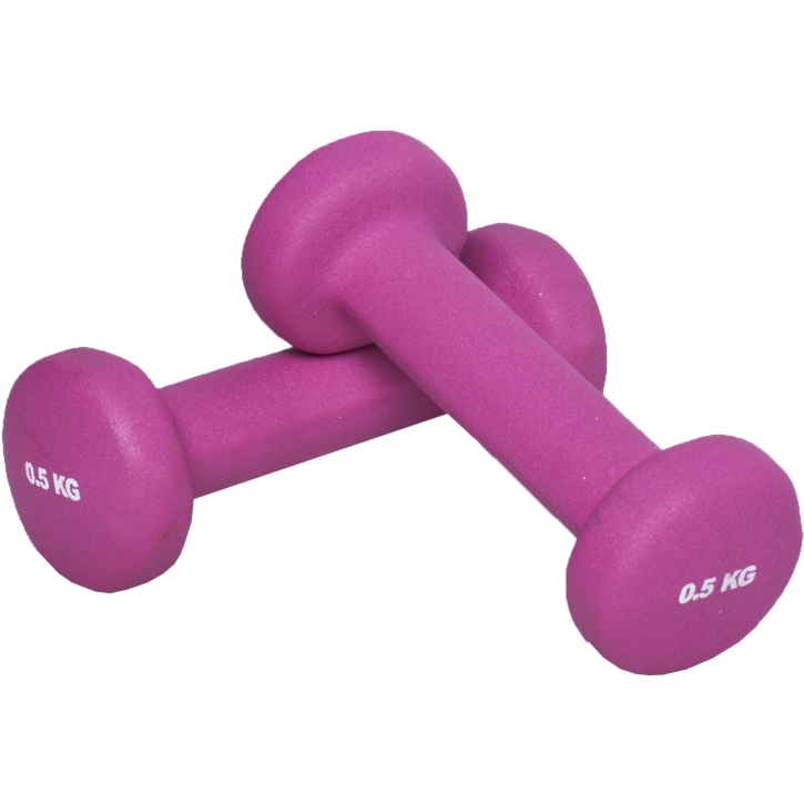 Haltères fitness en vinyle rose - 2 x 0,5 KG