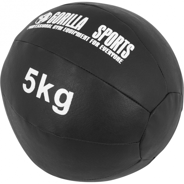 Médecine Ball Gorilla Sports Cuir Synthétique de 5 KG