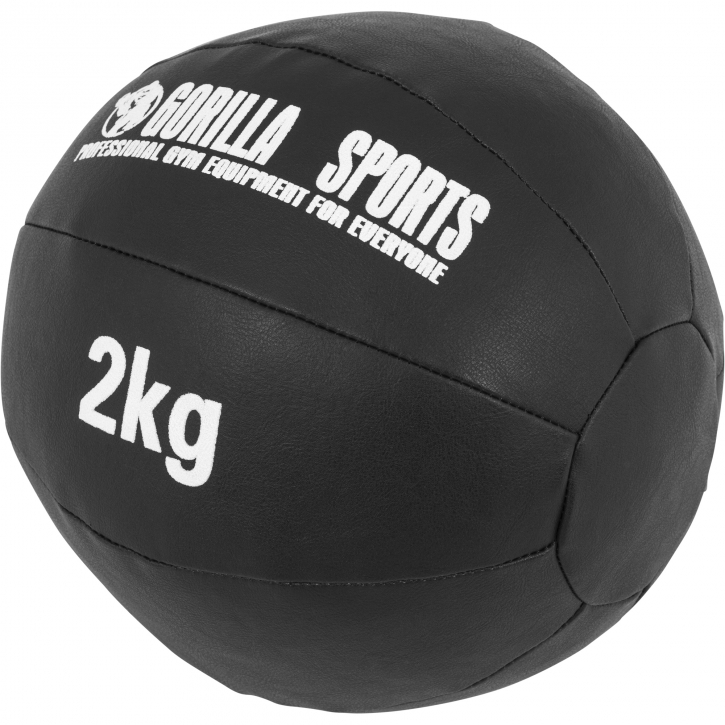 Médecine Ball Gorilla Sports Cuir Synthétique de 2 KG