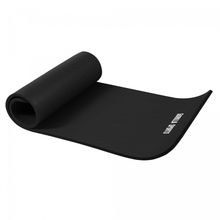 Petit tapis de yoga en mousse  - 190 x 60 x 1,5 cm (Yoga - Pilates - sport à domicile) Noir